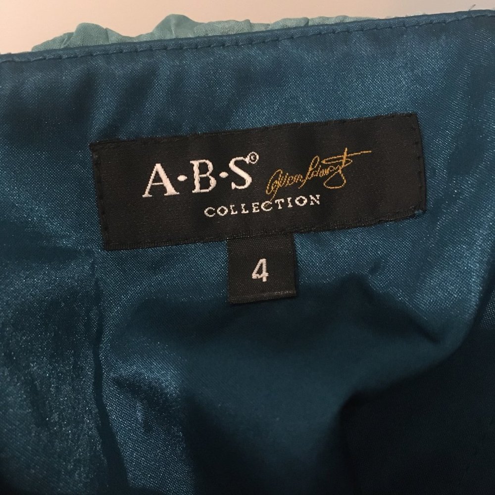 ABS Collection silk mini dress prom or wedding, strapless bodice size 4 - Picture 6 of 7